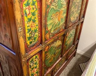 Antique hand painted Tibetan cabinet