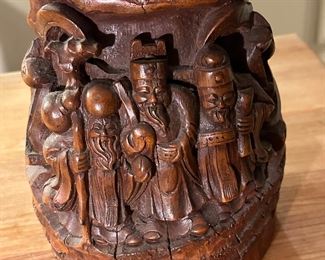 Bamboo carved Chinese brush pot