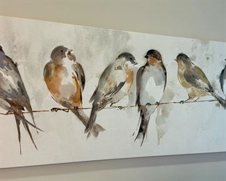 "Birds on a Wire" Stretched Canvas Print