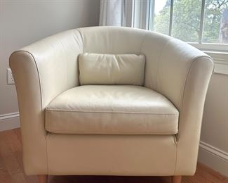 Faux Leather Barrel Chair