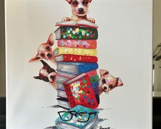 "Three Dogs" Stretched Canvas Print