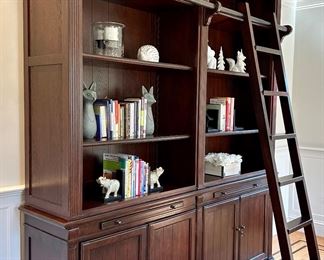 Arhaus Furniture Bookshelf with Sliding Ladder