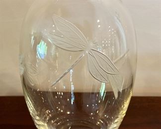 Etched Dragonfly Vase