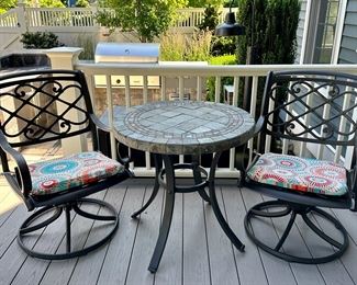 Patio Set with Swivel Armchairs