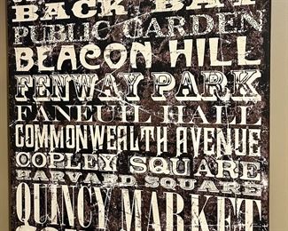 "Boston Landmarks" Stretched Canvas Print