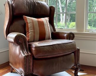 Hancock & Moore Leather Recliner with Claw on Ball Feet