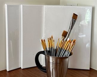 Paint Brushes & Canvas