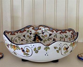 Razeto Pottery Bowl & Candlesticks (Made in Italy)