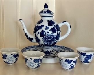 Blue & White Tea Set