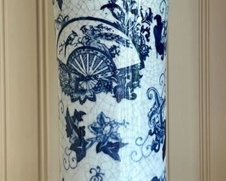 Blue & White Vase on Rosewood Stand