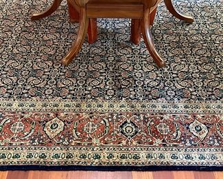 Woolmark Wool Rug (navy, maroon, green) - approx. 9' x 12"