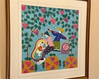 Original Watercolor Gouache Painting (grapes)