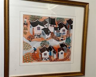 Original Watercolor Gouache Painting (houses)