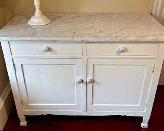 Marble Top Cabinet with Storage