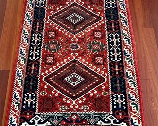 Turkish Wool Rug (two diamond medallions) - approx. 3' x 5'