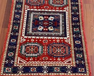 Turkish Wool Rug (navy border) - approx. 3' x 5'