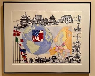 Item 49: "Around the World," Signed N. Dephoure - 28" x 23": $175