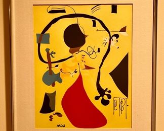 Item 50: Abstract, Signed Miro - 16.5" x 20.5": $175