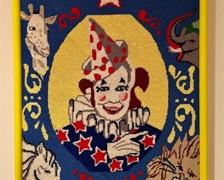 "Clown" Needlepoint - available at the sale