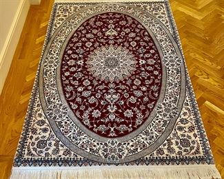 Item 66: Wool Rug (maroon, cream, blue) - 4'3" x 7': $795
