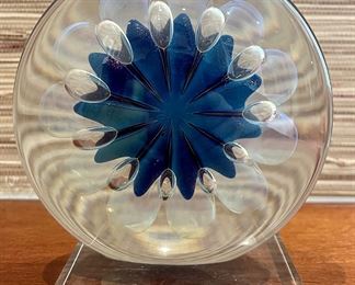 Item 90: Eickholt Glass Paperweight with Stand - 6": $145