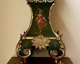 Item 3: 19th C. French Hand Painted Clock Retailed by Tiffany & Co. - 9"l x 6"w x 21"h: $1795