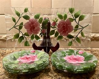 Item 97: (8) Sydenstricker Luncheon Plates & Serving Tray: $85