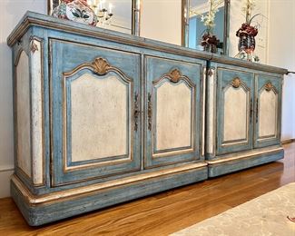 Item 107: (2) Kindel Furniture Expandable Side Boards with Storage - 40"l x 18"w x 31.5"h: $425/Each