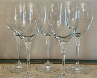Item 115: (5) Wine Glasses with Textured Stem: $16