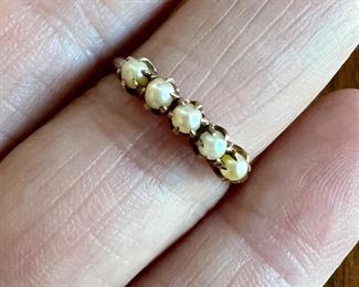 Item 16: Antique 10K (Tested) Ring with Pearls: $95
