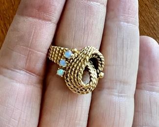 Item 19: 14K Ring with Opals (Tested): $345