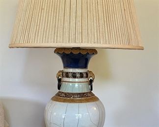 Item 129: (2) Asian Inspired Lamps with Koi Fish - 31": $325/Pair