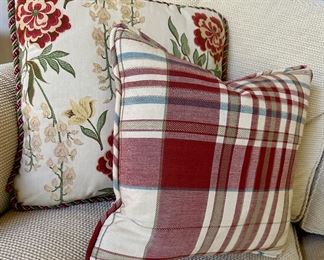 Item 36: (2) Floral Down Pillows (left): $48/Pair Item 37: (2) Plaid Down Pillows (right): $48/Pair