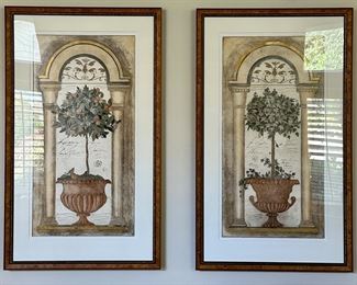 Item 130: (2) Topiary Prints, Signed Conti - 27.5" x 46": $595/Pair