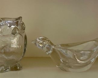 Item 132: Owl Nut/Candy Dish (left): $28 Item 133: Bird Nut/Candy Dish (right): $28
