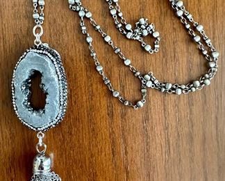 Item 24: Sliced Geode Necklace: $38