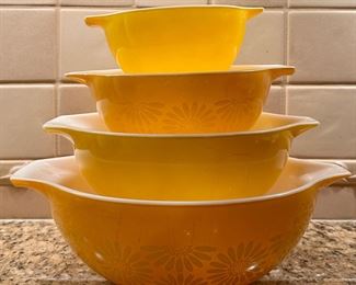 Item 177: Pyrex "Sunflower Daisy" Nesting Bowls: $125/Set