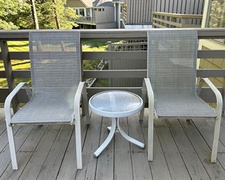 Item 187: (2) Armchairs & Side Table: $195