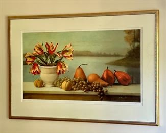 Item 188: "Still Life with Fruit" Lithograph 91/95, Signed - 51" x 35.25": $495