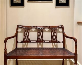 Item 194: Caned Bench - 43"l x 17.25"w x 35"h: $345