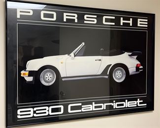 Item 206: Framed Porsche 930 Cabriolet Poster - 36" x 24": $48