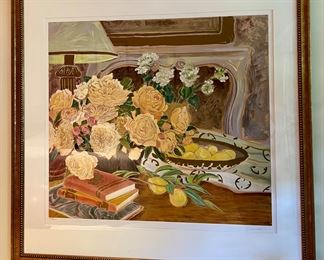 Item 213: "Still Life with Flowers" Lithograph 370/375, Signed Gunn - 42.5" x 41": $365