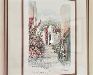 Item 222: Signed M. Marten (cobblestone street) - 11.75" x 14": $65