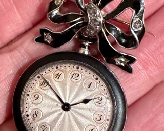 Item 26: Platinum & 14K Watch Pin: $1195