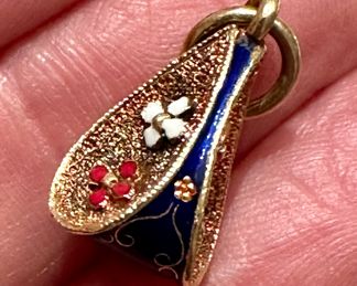 Item 244: Antique 18K Enamel Pendant (Tested): $195