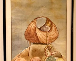 "Knitting Basket" Watercolor - available at the sale