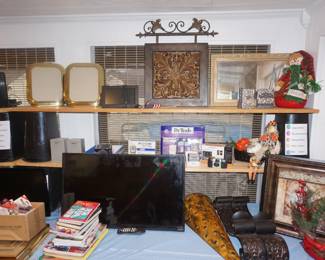 TVs. books, decor, sewing notions