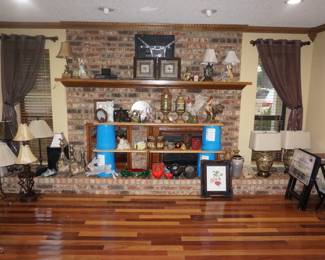 decor, candle sticks, lamps, TV trays