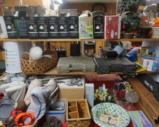 dog items, baskets, tools