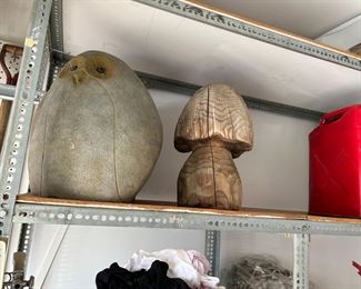 Garden mushrooms and owls